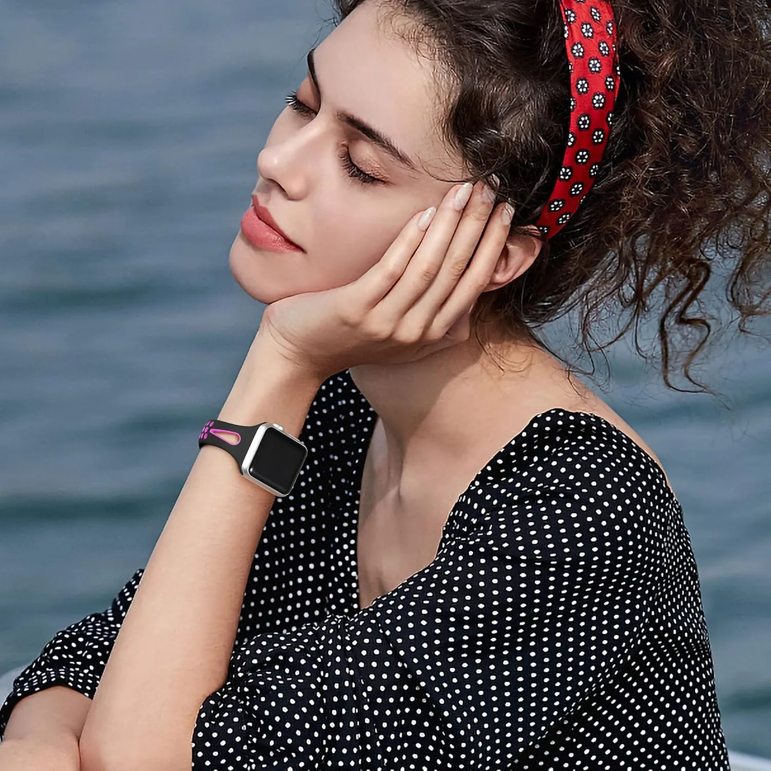 Getino Compatible with Apple Watch Band 40mm 38mm 41mm 42m 46mm 44mm 45mm 49mm for Women Men iwatch SE Ultra Series 10 9 8 7 6 5 4 3 2 1, Durable Breathable Soft Silicone Slim Sport Replacement Bands