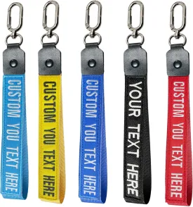 Graceful life Custom Keychain Embroidery with your any text, wrist lanyard keychain Personalized Number key wrist lanyard, Name Key Chain, Cute Keychains for Gift Private Reg Fob, Gift for Him Her