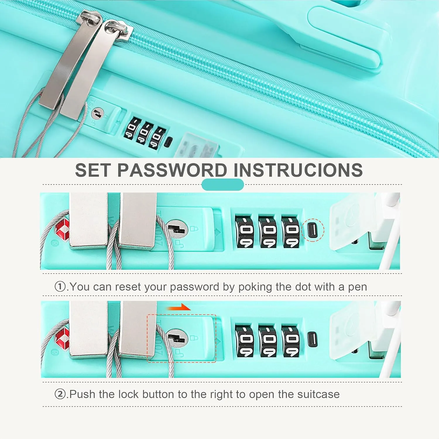 Hard Shell Luggage Sets 3 Piece with Charger USB Port, Smart Luggage with Cup Holder and Spinner Wheels, Carry on Suitcase for Women Men Travel, Lightweight, 20/24/28 Inch (Light Blue)