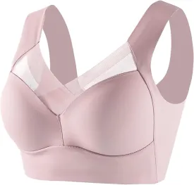 Hatmeo Posture Correcting Bra Orthopedic Anti-Sagging Bras for Senior High Support Ice Silk Breathable Push up Bras