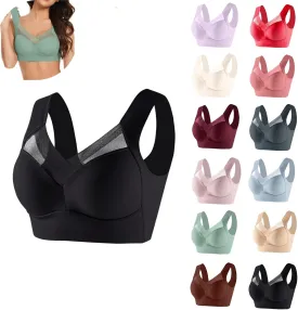 Hatmeo Posture Correcting Bra Orthopedic Anti-Sagging Bras for Senior High Support Ice Silk Breathable Push up Bras