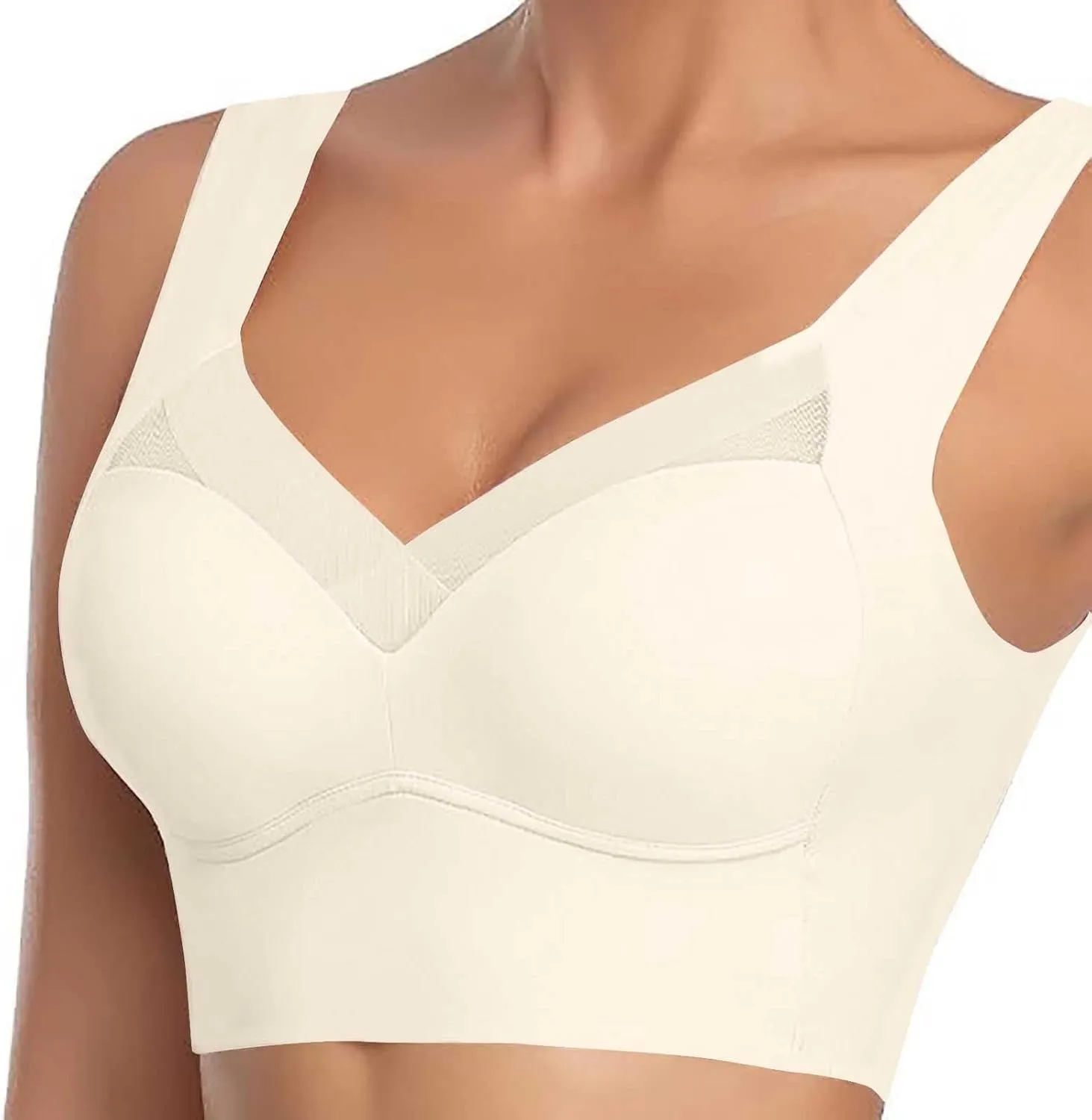 Hatmeo Posture Correcting Bra Orthopedic Anti-Sagging Bras for Senior High Support Ice Silk Breathable Push up Bras