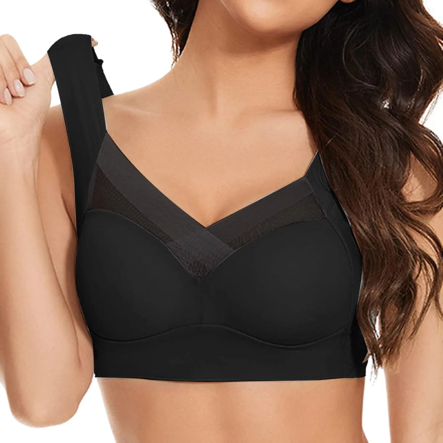 Hatmeo Posture Correcting Bra Orthopedic Anti-Sagging Bras for Senior High Support Ice Silk Breathable Push up Bras