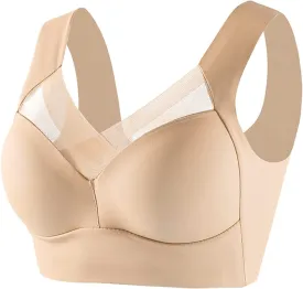 Hatmeo Posture Correcting Bra Orthopedic Anti-Sagging Bras for Senior High Support Ice Silk Breathable Push up Bras