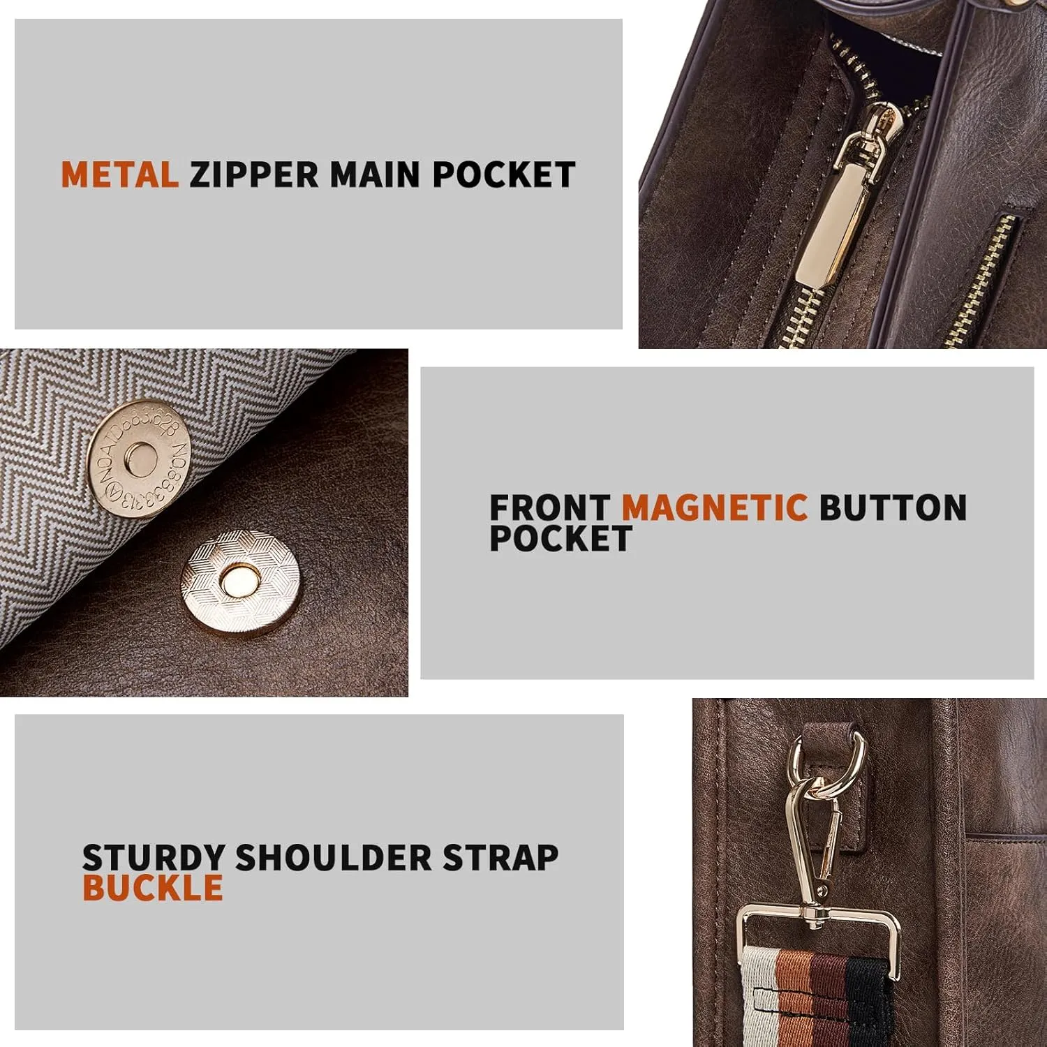 HKCLUF Crossbody Bags for Women Trendy Vegan Leather Hobo Handbags With 2PCS Adjustable Guitar Strap Shoulder Bucket Bags
