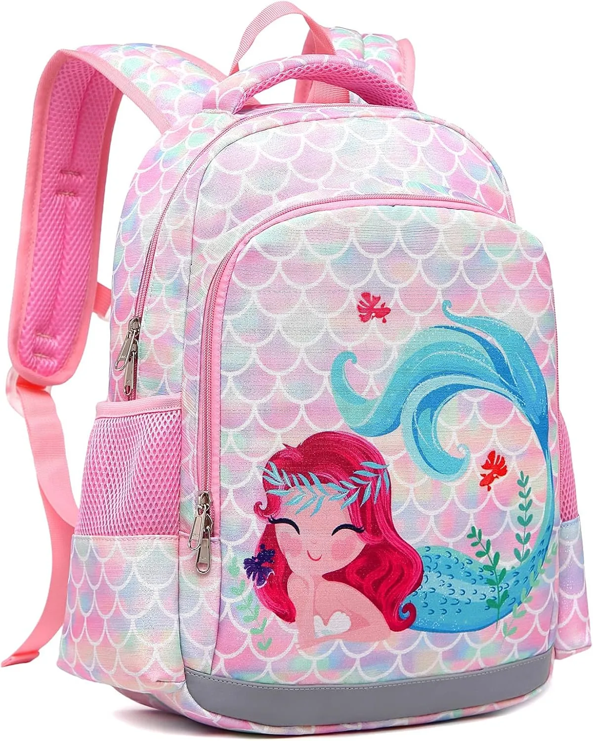 JIANYA Kids Backpack for Girls, Preschool Kindergarten School Bag with Lunch Box & Chest Strap, 15" Tall