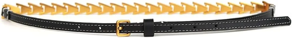 JSEIAJB Versatile Skirt Chain Accessories Decorative Dress Waist Chain Cowhide Thin Belt Waist Tie