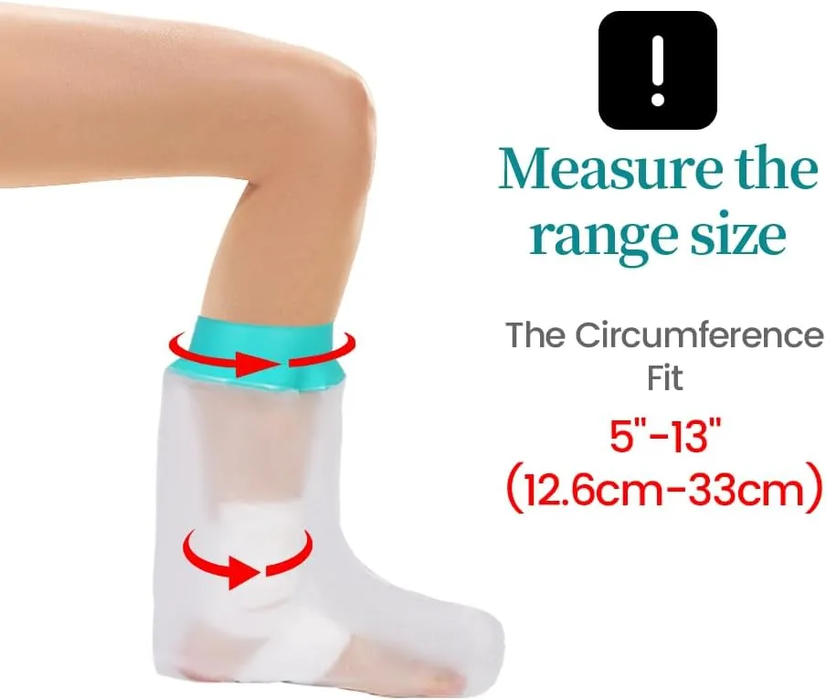 Kids Waterproof Cast Covers for Shower Foot, Ankle Cover Protector Bag Showering/Swimming, Boots For Feet/Toes After Surgery/Injury/Amputated/Prosthetics, Wound Dressing/Amputation Accessories Dry