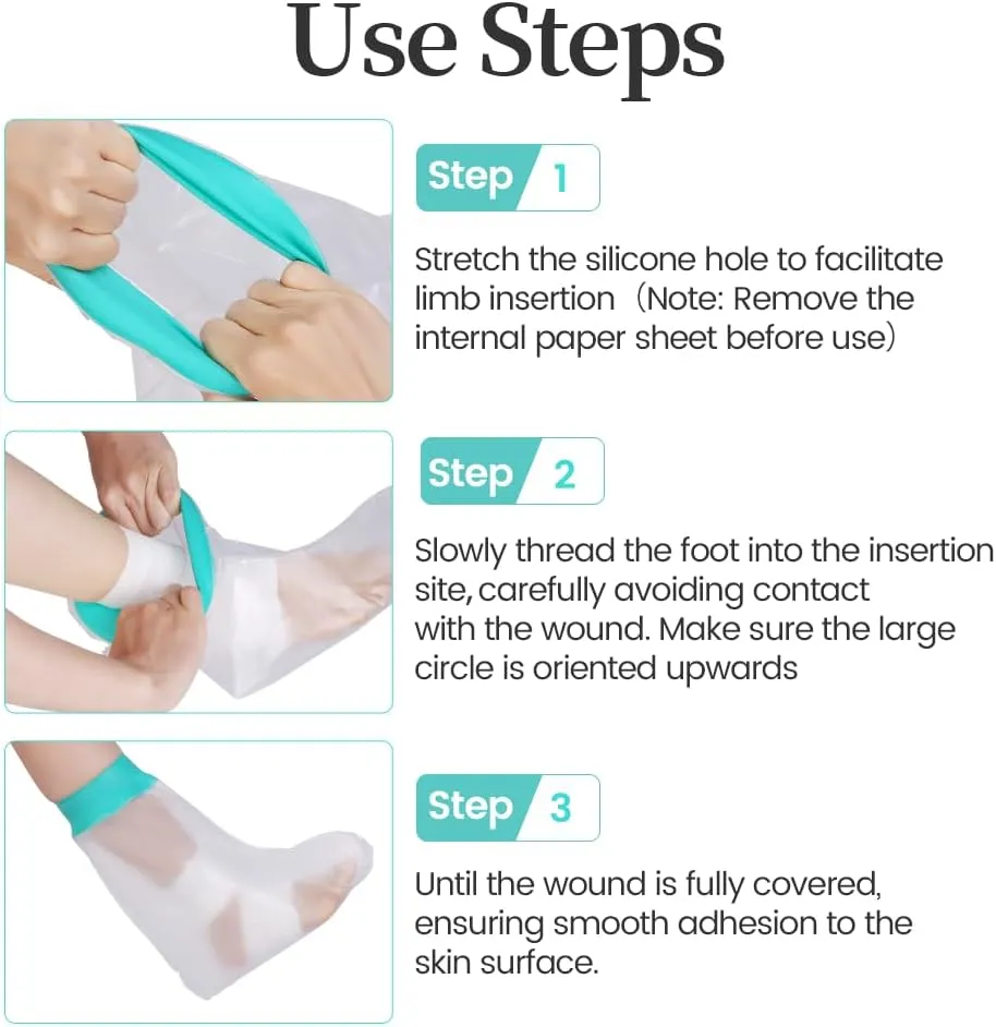 Kids Waterproof Cast Covers for Shower Foot, Ankle Cover Protector Bag Showering/Swimming, Boots For Feet/Toes After Surgery/Injury/Amputated/Prosthetics, Wound Dressing/Amputation Accessories Dry