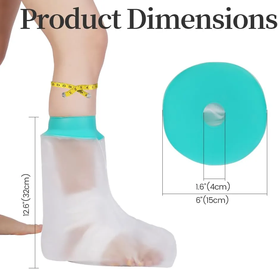 Kids Waterproof Cast Covers for Shower Foot, Ankle Cover Protector Bag Showering/Swimming, Boots For Feet/Toes After Surgery/Injury/Amputated/Prosthetics, Wound Dressing/Amputation Accessories Dry