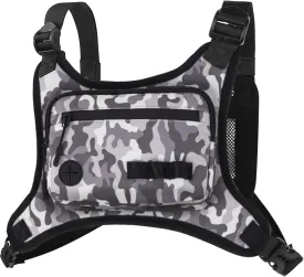 KINGSLONG Running Chest Pack, Lightweight Running Vest Water Resistant Chest Bag with Phone Holder for Workouts, Running Backpack for Men Women