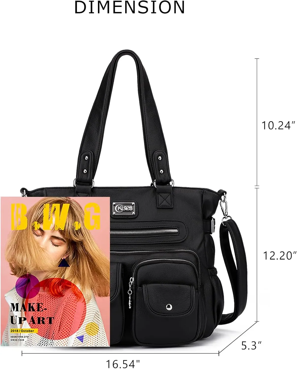 KL928 Large Purses for Women Shoulder Bag Tote Handbags Stylish Vegan Leather Hobo Bags Ladies