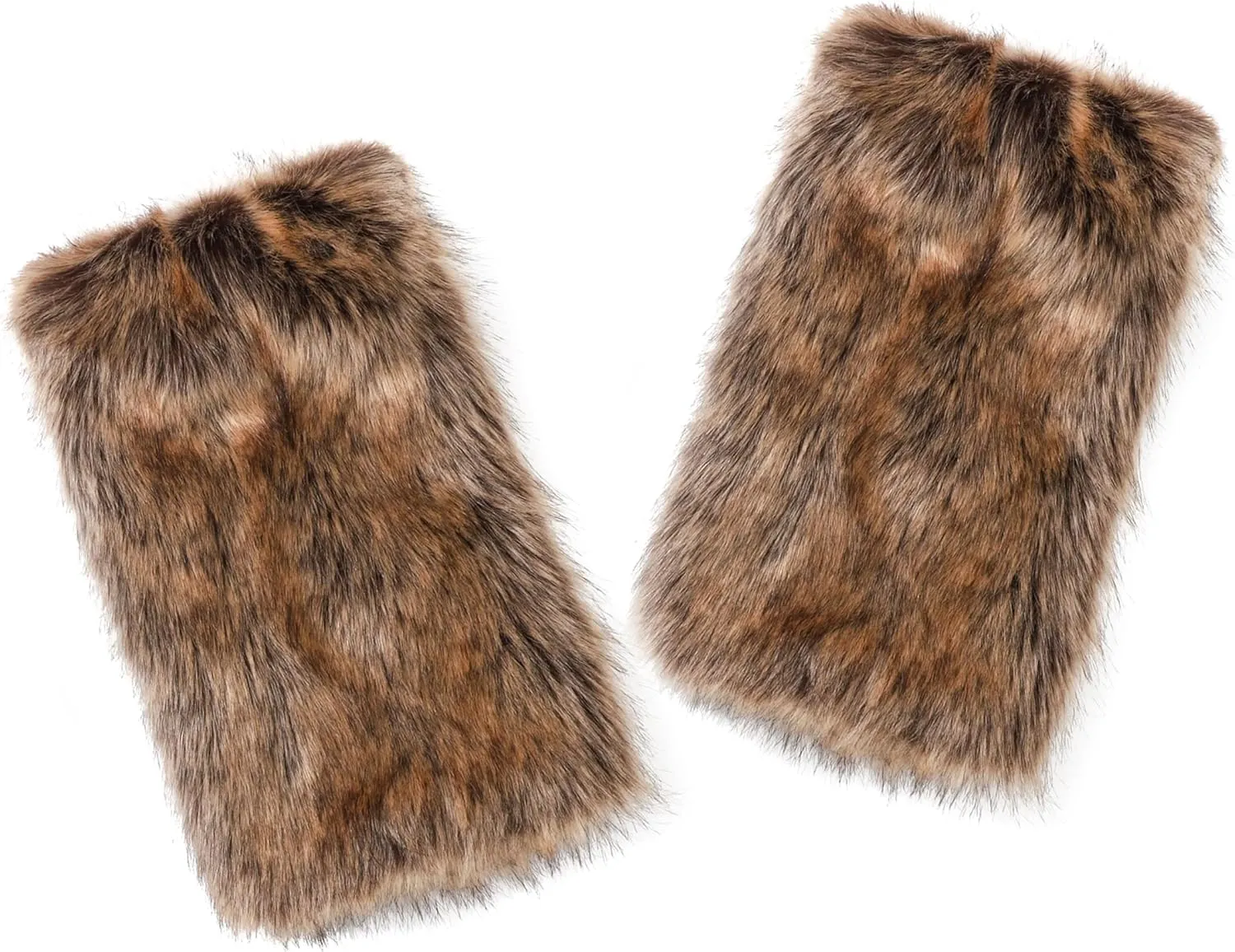 LA CARRIE Women Faux Fur Leg Warmers Long Furry Leg Foot Cuffs Girls Winter Boot Socks