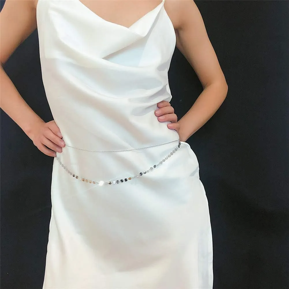 Ladies' Minimalist Sequin Double-Layer Waist Chain Body Chain Waist Chain Accessory