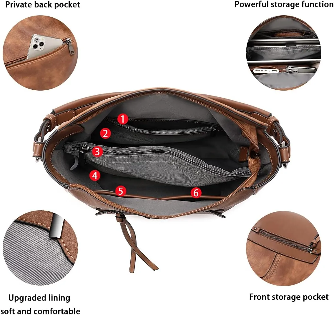 lapsting Hobo Bags for Women Handbags Purse Ladies Boho Shoulder Bag Crossbody Purses Faux Leather