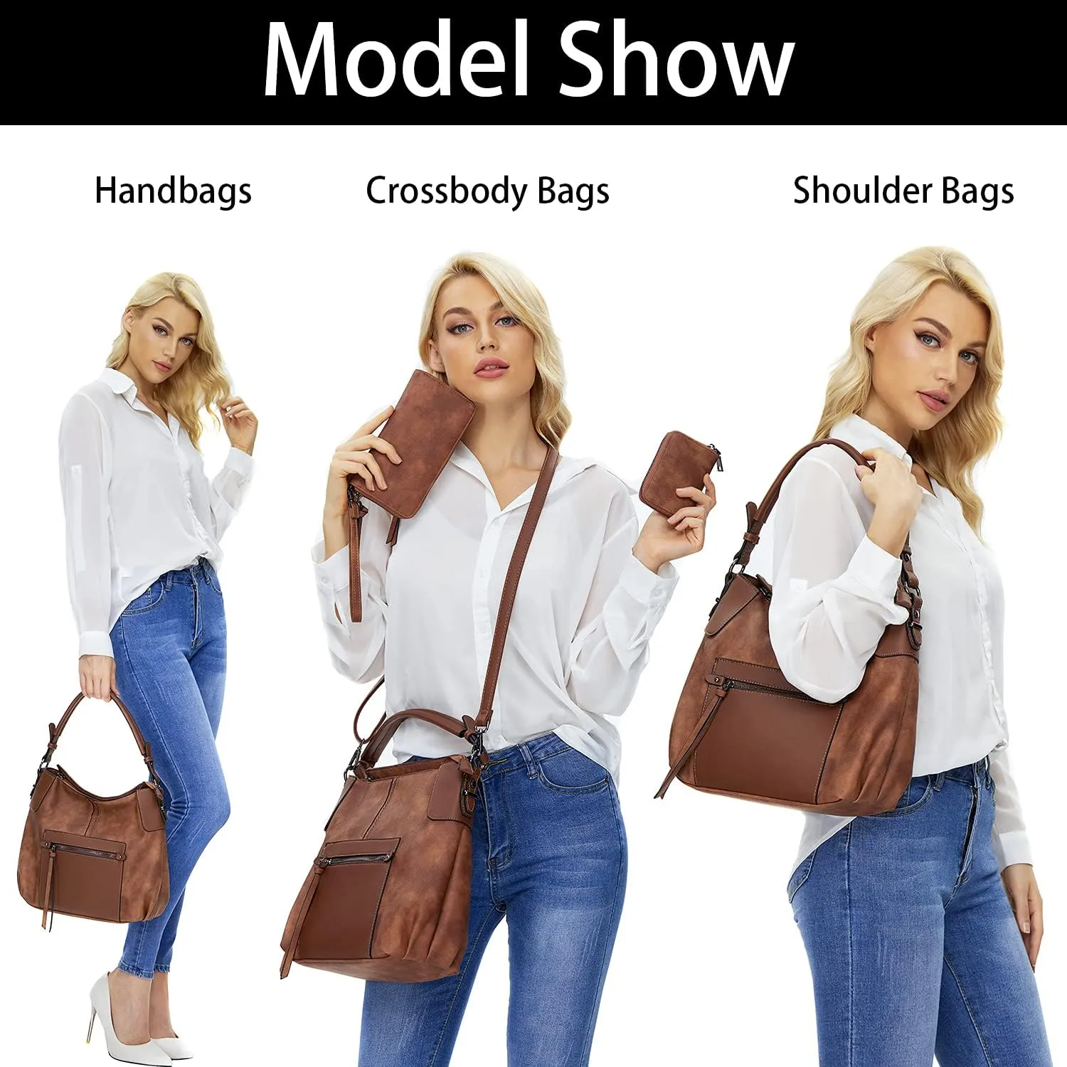 lapsting Hobo Bags for Women Handbags Purse Ladies Boho Shoulder Bag Crossbody Purses Faux Leather