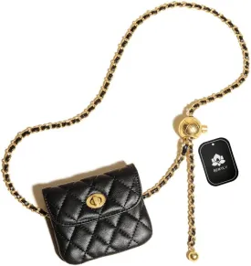 Leather Chain Belt Bag for Women Black Crossbody Waist Purse Fanny Pack Fashion Evening Clutch Mini Handbag Detachable