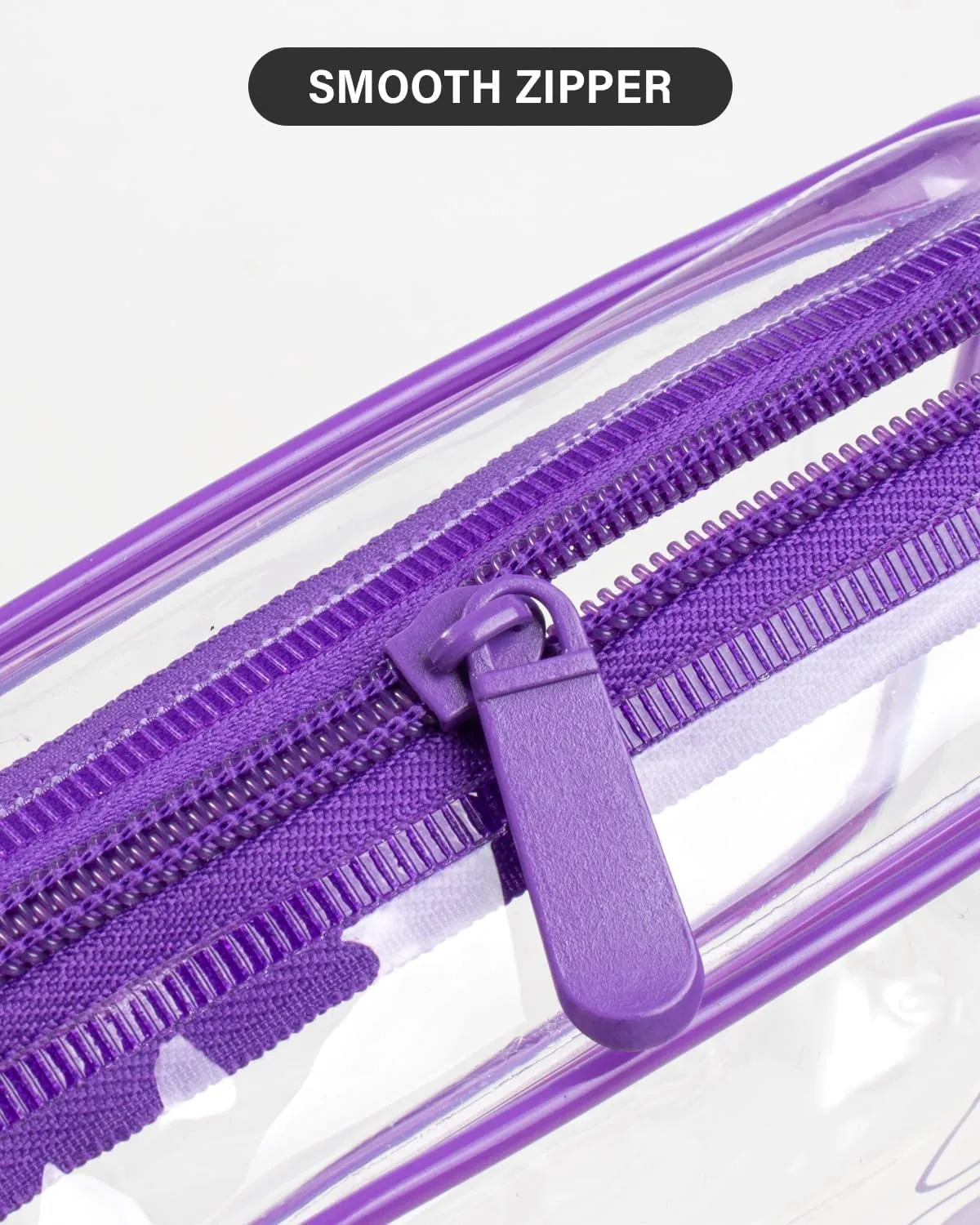 LETGO TSA Approved Toiletry Bag - Clear Makeup Bag Waterproof Quart Size Bag, Travel Makeup Cosmetic Bag for Women Travel Accessories Essentials for Men and Women (Clear-Purple)