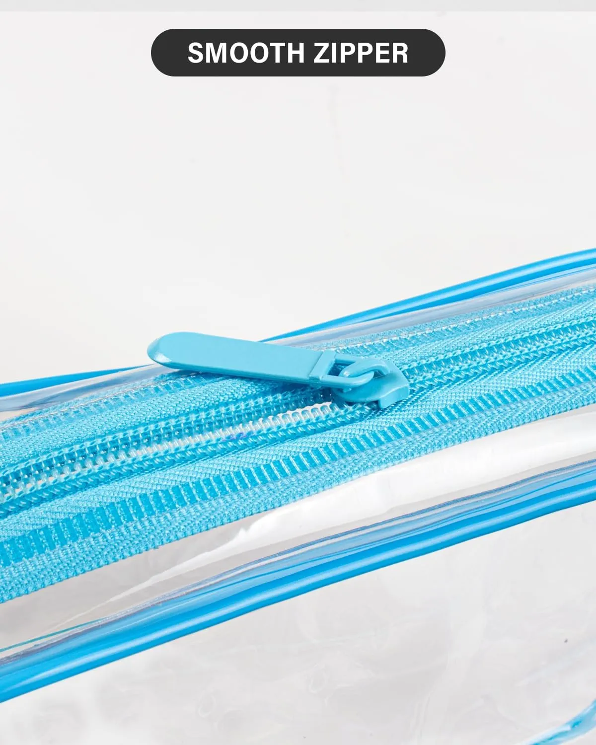 LETGO TSA Approved Toiletry Bag - Clear Makeup Bag Waterproof Quart Size Bag, Travel Makeup Cosmetic Bag for Women Travel Car Accessories Essentials for Men and Women (Clear-Blue)