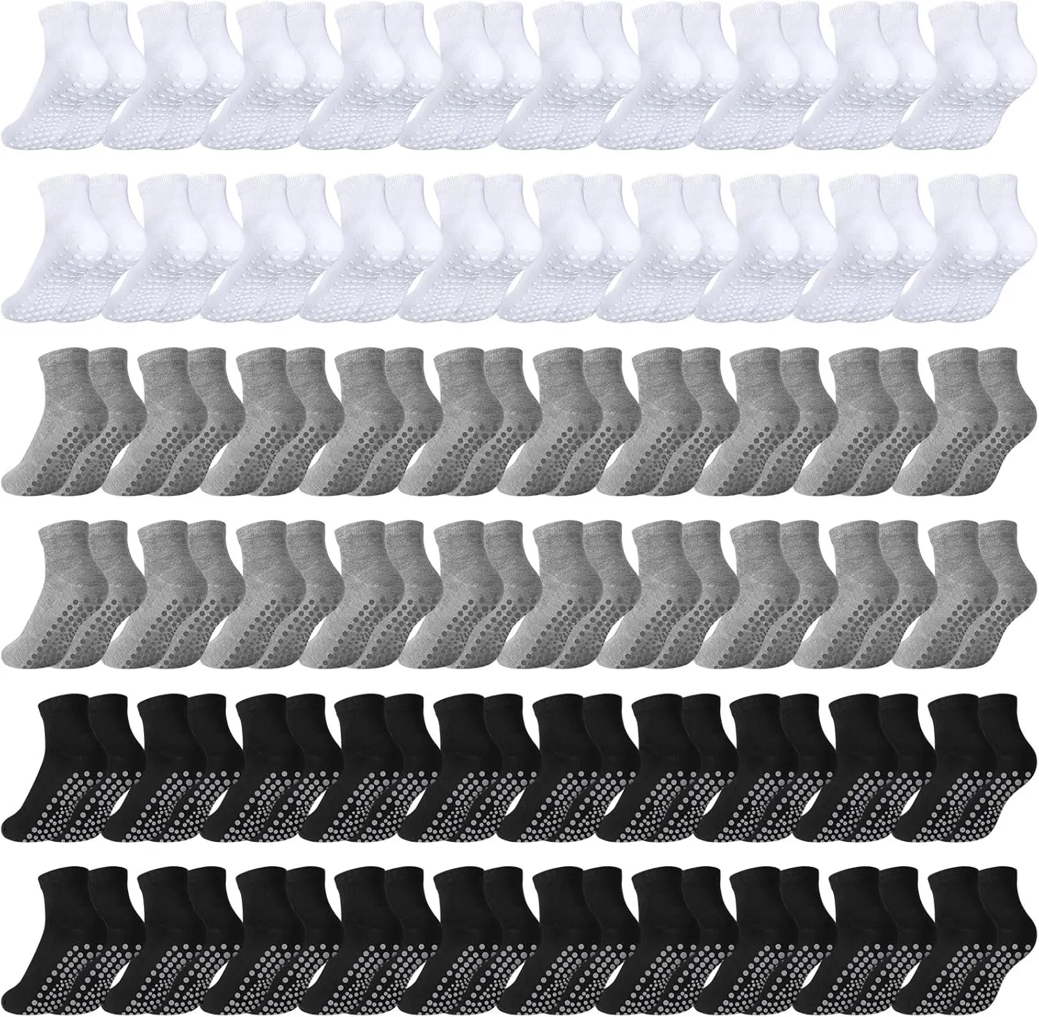 Liitrsh 60 Pairs Yoga Socks Anti Skid Pilate Socks Hospital Non Slip Anklets with Grips for Women Pilates