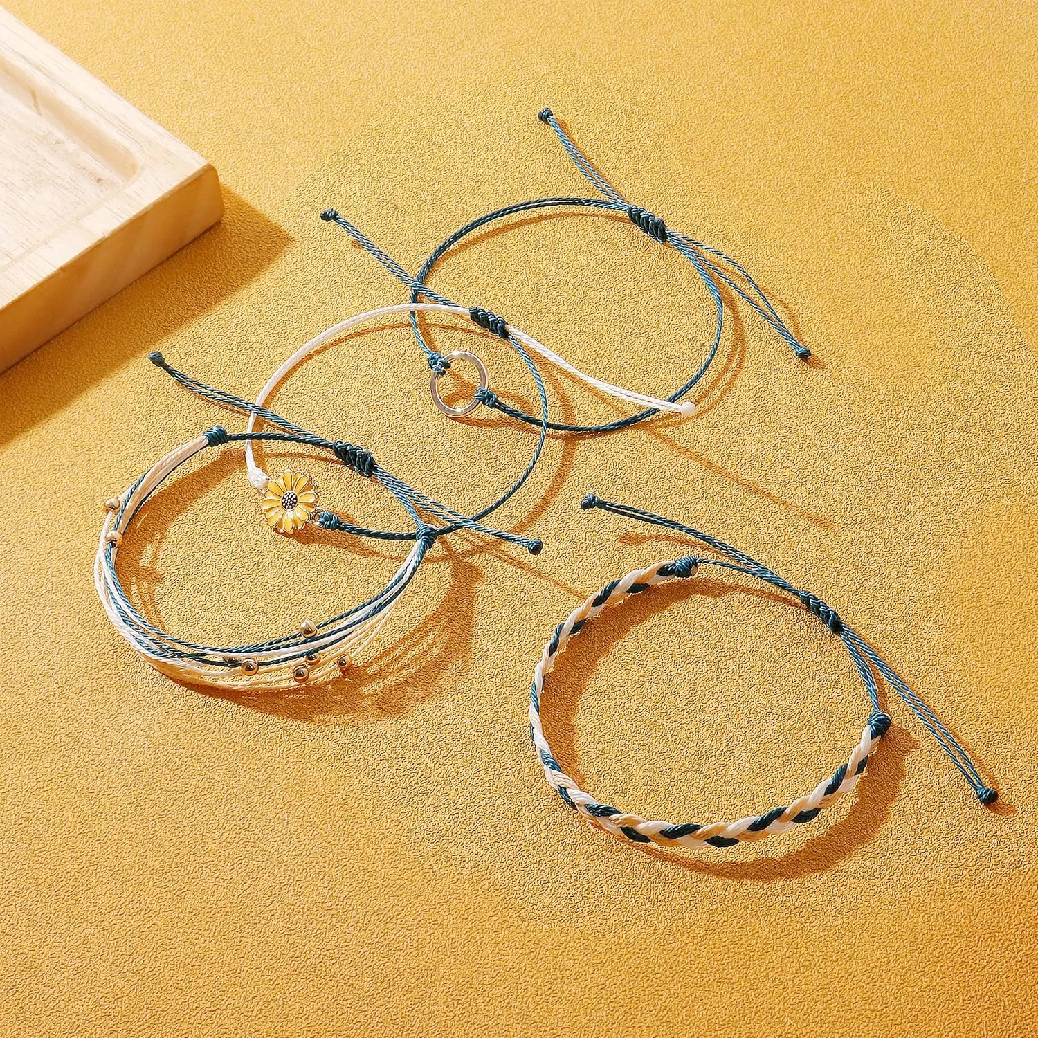 Long tiantian String Bracelets for Women Cute Boho Bracelets Friendship Bracelet Waterproof Summer Outfits Adjustable Wave Surfer Beach Bracelet