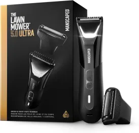 MANSCAPED The Lawn Mower 5.0 Ultra Groin & Body Hair Trimmer  Dual-Head SkinSafe Trimmer & Foil Blades, Waterproof Wet/Dry Groomer, USB-C Rechargeable with Travel Case, Mens Ball Shaver, Black