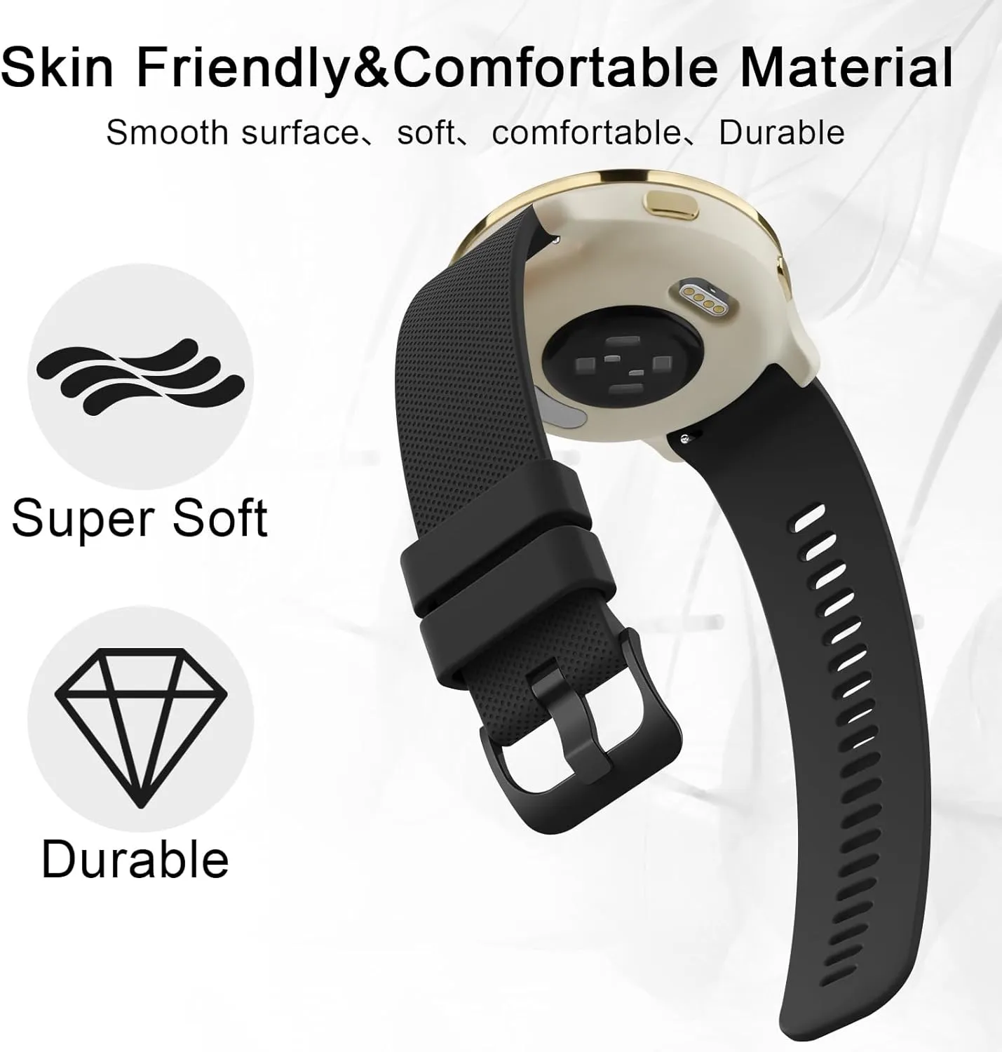 Meliya 20mm 22mm Watch Bands Quick Release Replacement Wristband, Soft Silicone Bands Breathable Sport Replacement Straps for Men Women