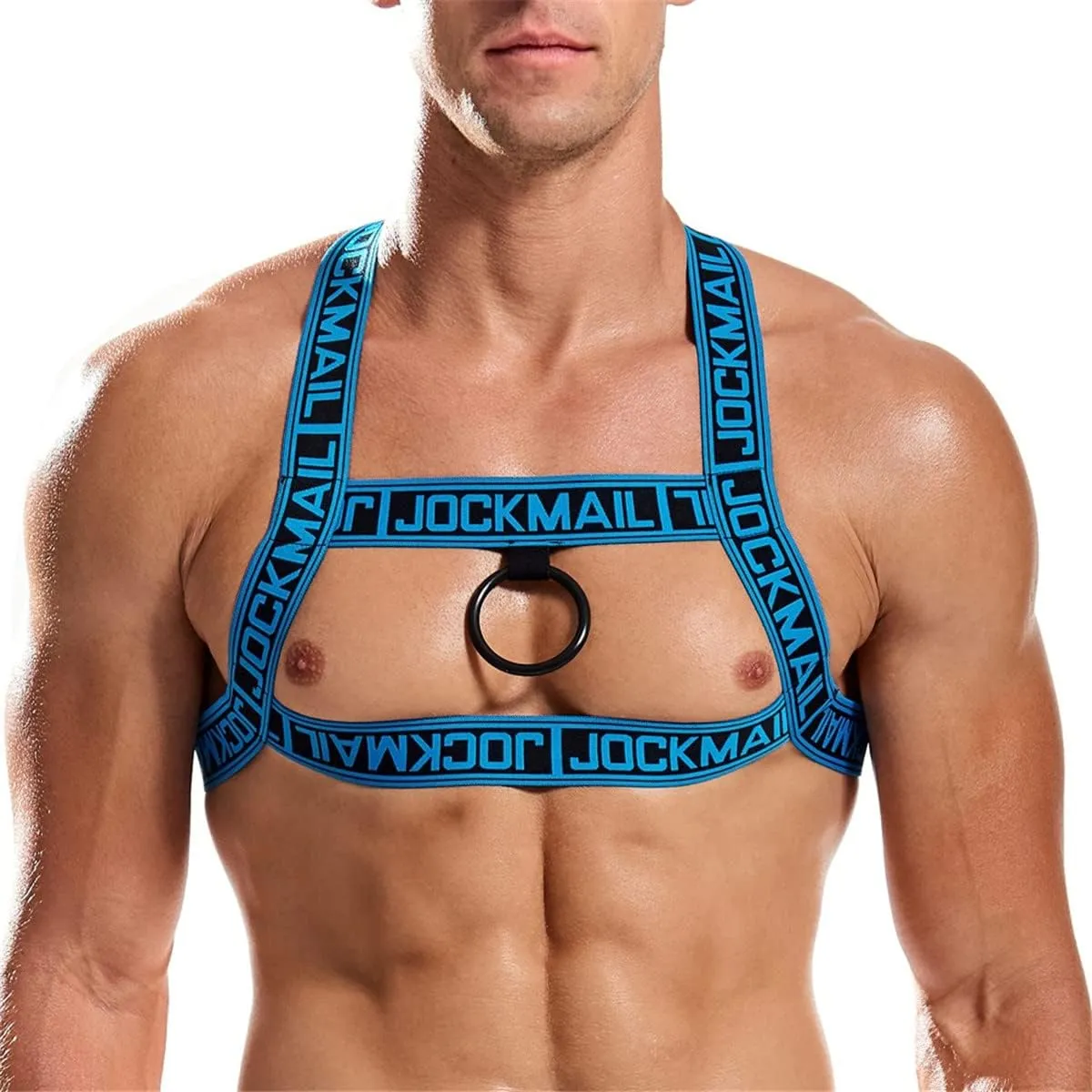 Mens Fitness Shoulder Strap Crop Top Chest Muscle Harness Bandage Strap