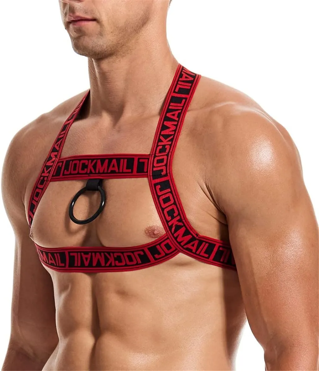 Mens Fitness Shoulder Strap Crop Top Chest Muscle Harness Bandage Strap