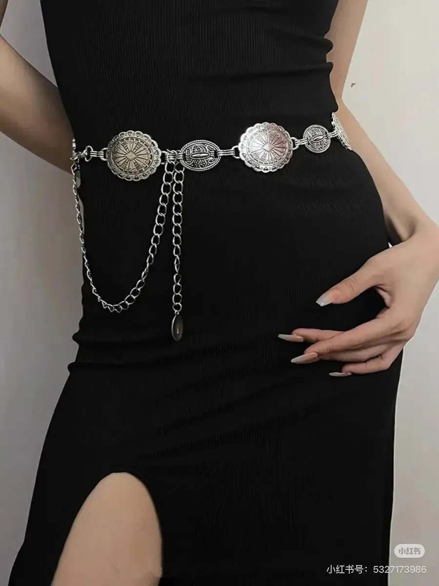Metal Waist Chain Retro Fashion Body Belly Belt Gold Silver Belts Jewelry Accessories for Women Girls