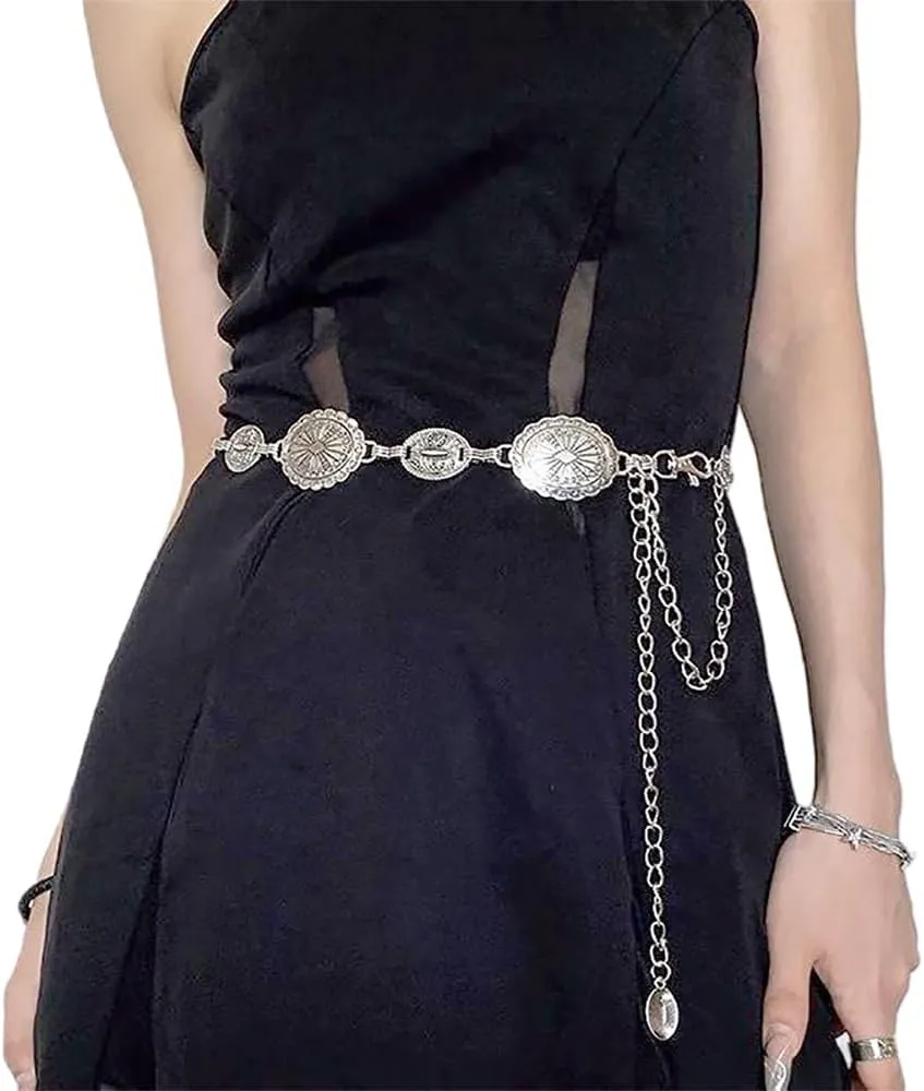 Metal Waist Chain Retro Fashion Body Belly Belt Gold Silver Belts Jewelry Accessories for Women Girls