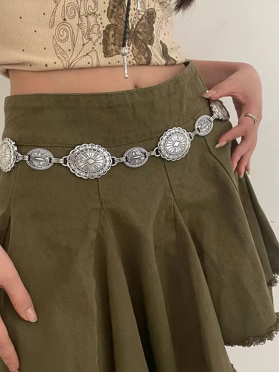 Metal Waist Chain Retro Fashion Body Belly Belt Gold Silver Belts Jewelry Accessories for Women Girls