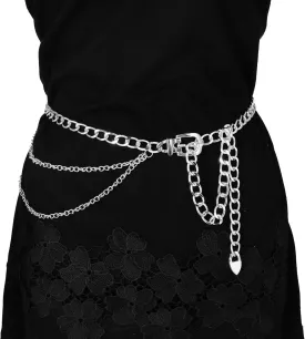 MILAKOO Multi-layered Waist Chains Belt Sun Flower Charms Pendant Metal Link Belt for Women Elegant Jewelry Accessories