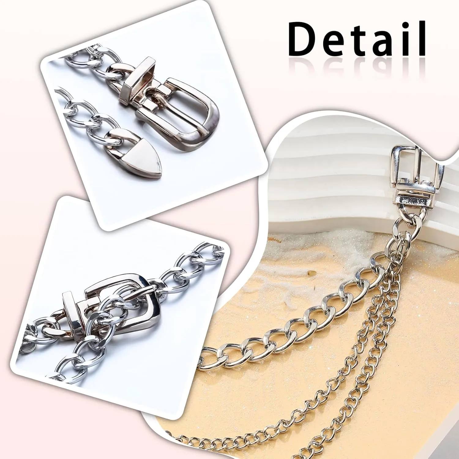 MILAKOO Multi-layered Waist Chains Belt Sun Flower Charms Pendant Metal Link Belt for Women Elegant Jewelry Accessories