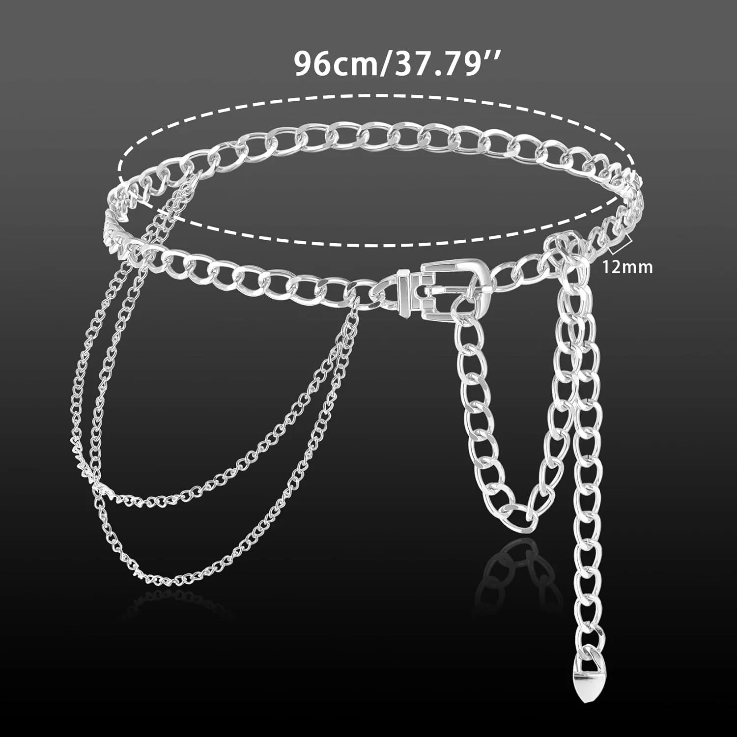 MILAKOO Multi-layered Waist Chains Belt Sun Flower Charms Pendant Metal Link Belt for Women Elegant Jewelry Accessories