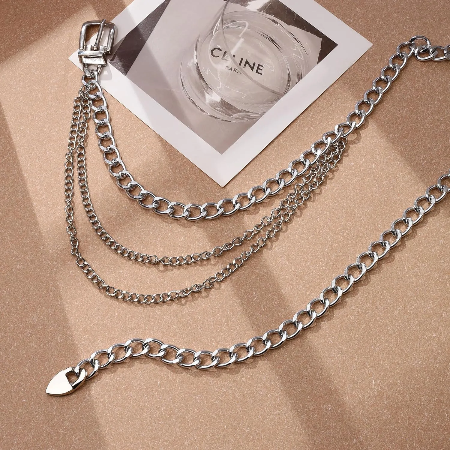 MILAKOO Multi-layered Waist Chains Belt Sun Flower Charms Pendant Metal Link Belt for Women Elegant Jewelry Accessories