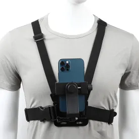 Mobile Phone Chest Strap Mount,Harness Strap Holder Universal Cell Phone Clip for Action Camera POV Compatible with Gopro Akaso Samsung iPhone etc