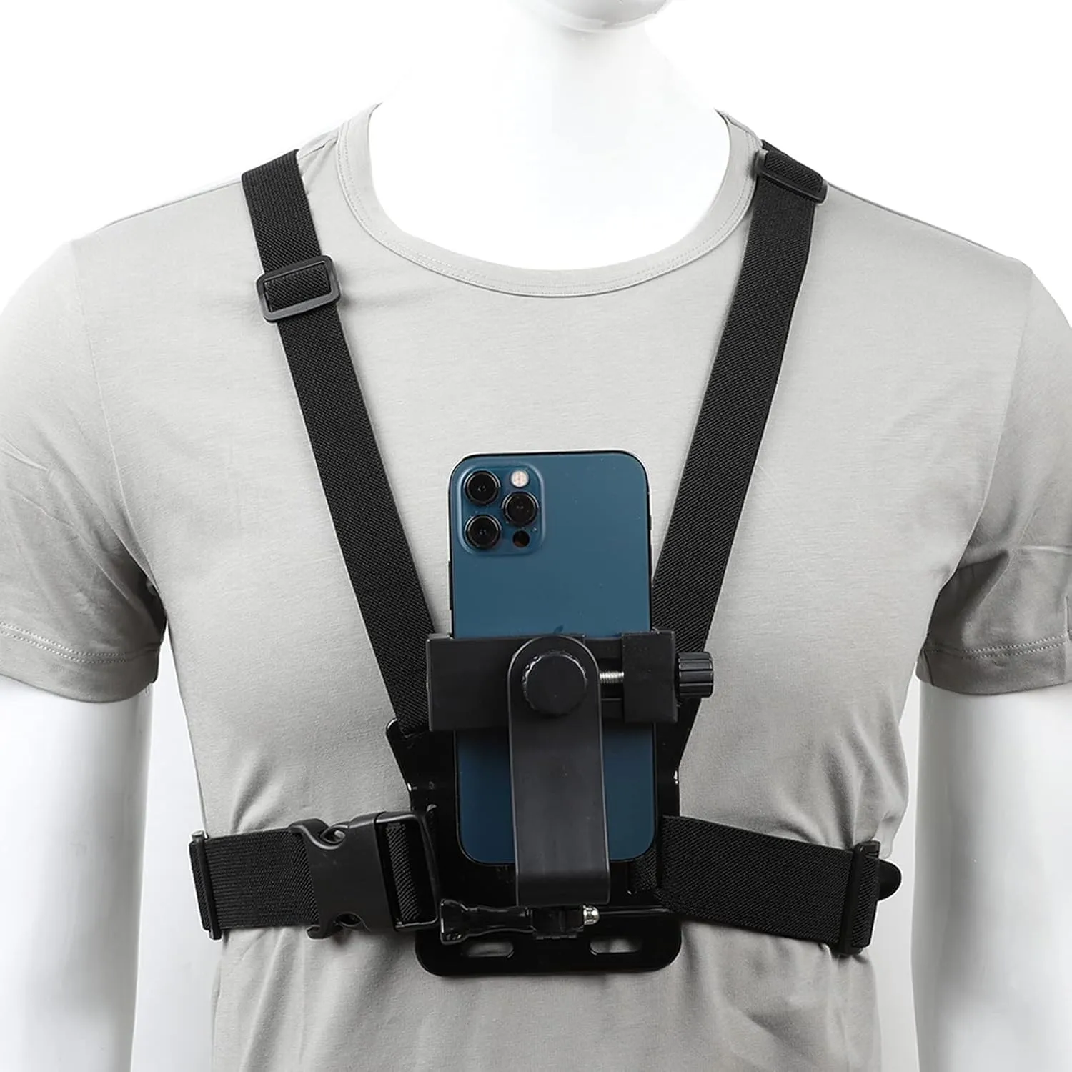 Mobile Phone Chest Strap Mount,Harness Strap Holder Universal Cell Phone Clip for Action Camera POV Compatible with Gopro Akaso Samsung iPhone etc
