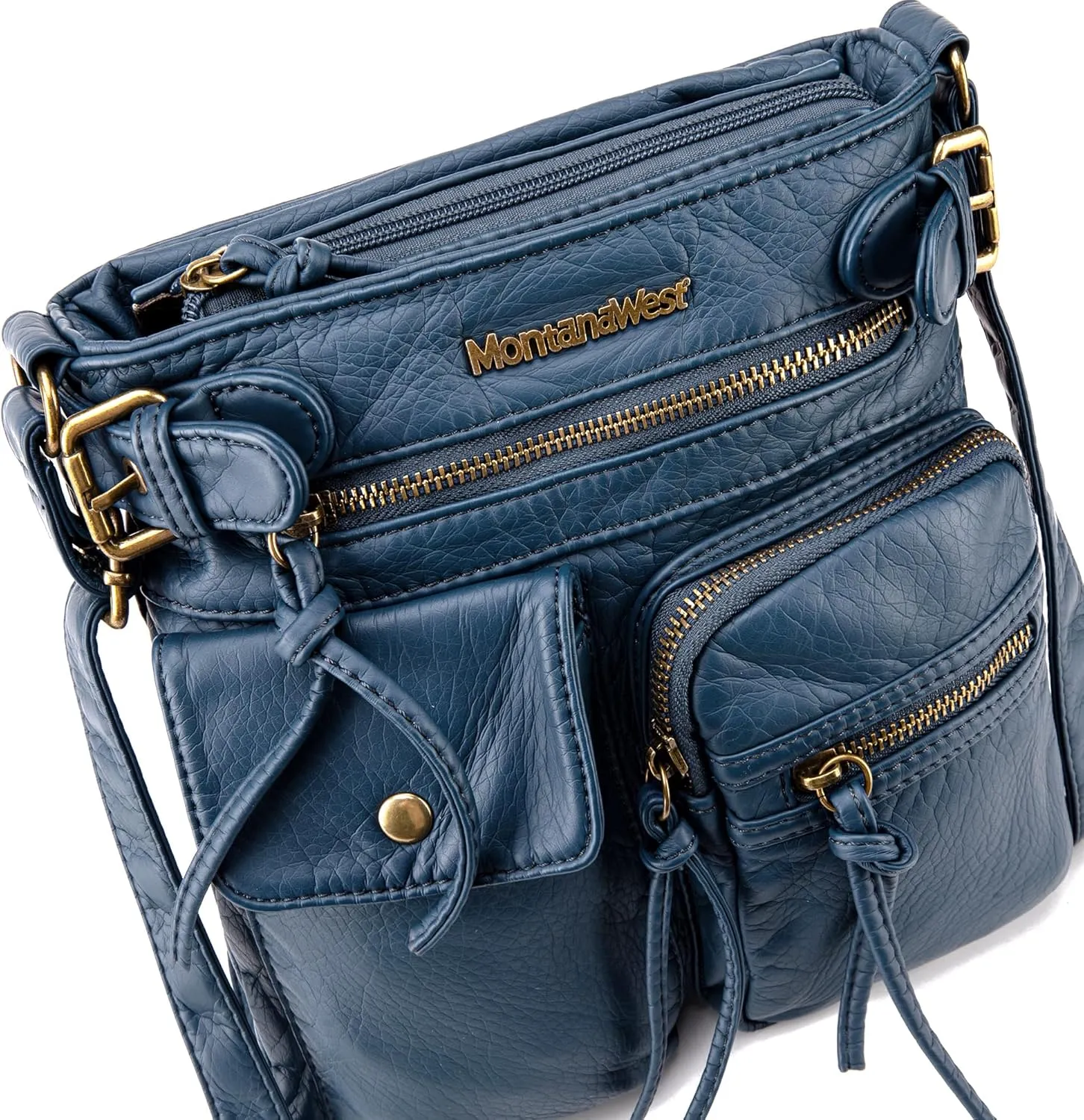 Montana West Crossbody Bag for Women Multi Pocket Shoulder Medium Travel Purses Ultra Soft Washed Leather