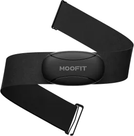 moofit HR8 Heart Rate Monitor Chest Strap, Low Energy Real-Time Heart Rate Data Bluetooth 5.0/ANT , Longer Communication Range, IP67 Waterproof, Compatible with iOS/Android Apps, Gym Equipment, Black