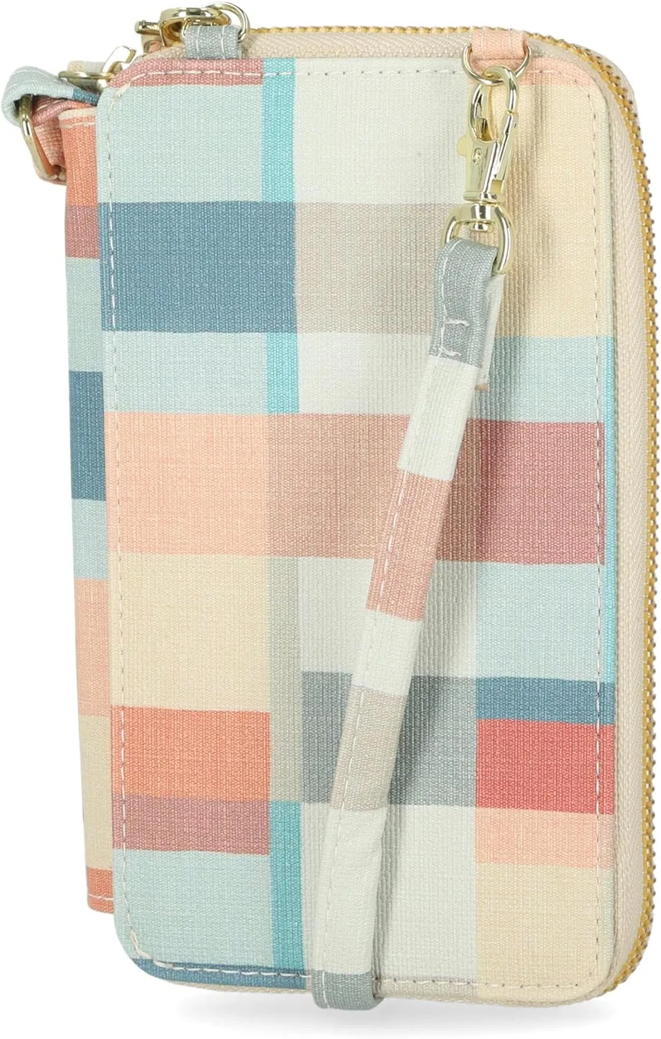 Mundi Jacqui RFID Crossbody Wallet for Women, Vegan Leather Small Travel Handbag with Phone Holder, Compact Organizer with Card Slots and Adjustable Strap, Vacation Purse in Abstract Field