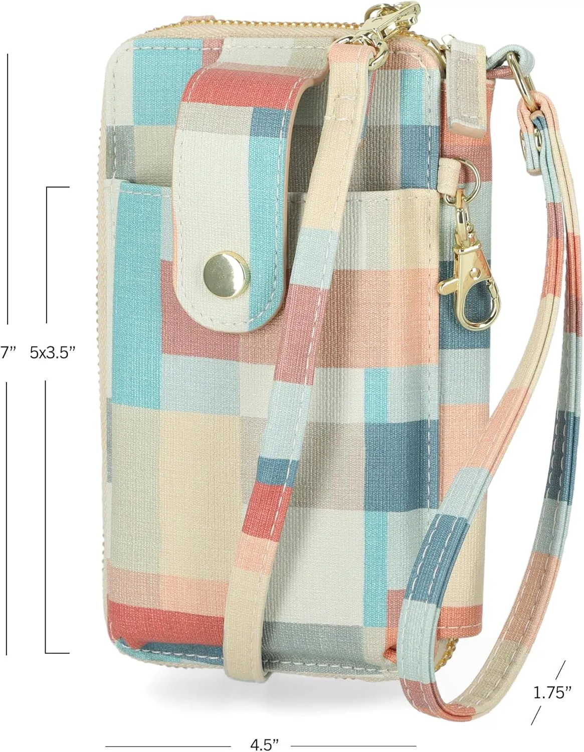 Mundi Jacqui RFID Crossbody Wallet for Women, Vegan Leather Small Travel Handbag with Phone Holder, Compact Organizer with Card Slots and Adjustable Strap, Vacation Purse in Abstract Field
