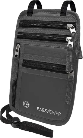 Neck Wallet, RFID Blocking Passport Holder for Travel, Waterproof and Slim Pouch with Adjustable Neck Strap for Men, Women to Secure Cash and Credit Cards, 8"  8.5"