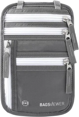 Neck Wallet, RFID Blocking Passport Holder for Travel, Waterproof and Slim Pouch with Adjustable Neck Strap for Men, Women to Secure Cash and Credit Cards, 8"  8.5"