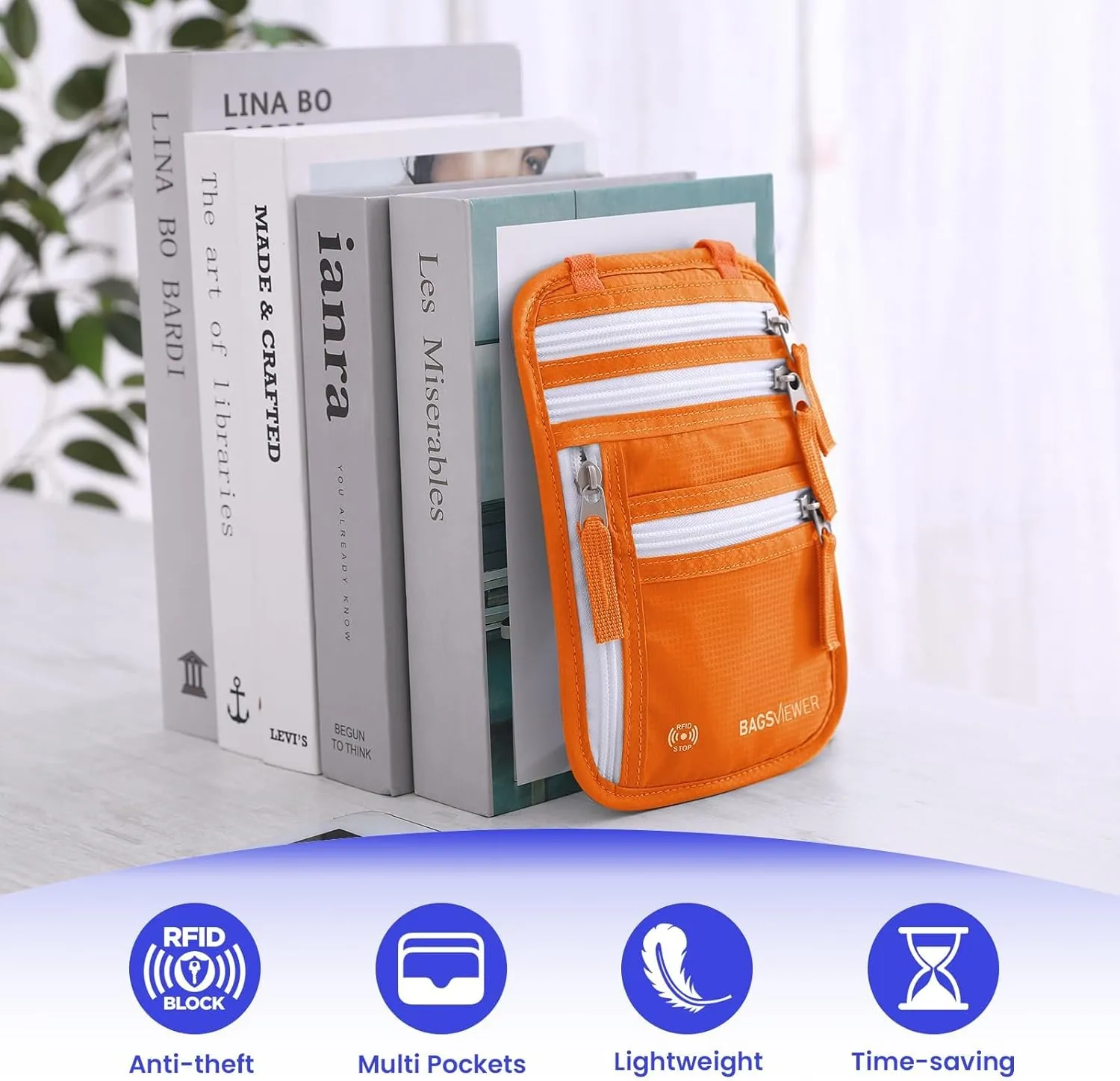 Neck Wallet, RFID Blocking Passport Holder for Travel, Waterproof and Slim Pouch with Adjustable Neck Strap for Men, Women to Secure Cash and Credit Cards, 8"  8.5"