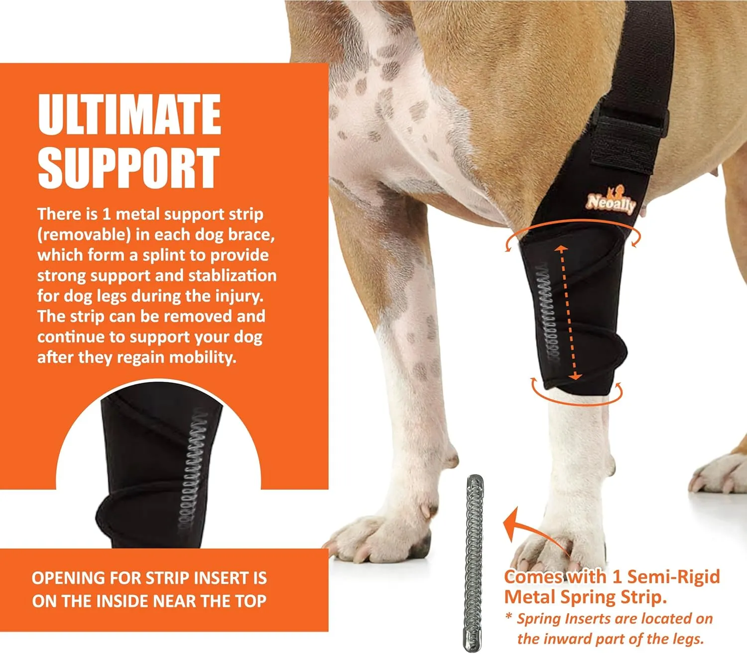 NeoAlly Dog Elbow Support Brace with Metal Inserts for Canine Elbow and Shoulder Support Elbow Hygroma, Dysplasia, Orthosis, Calluses, Pressure Sores and Shoulder Dislocation (Left Leg, Eextra Large)