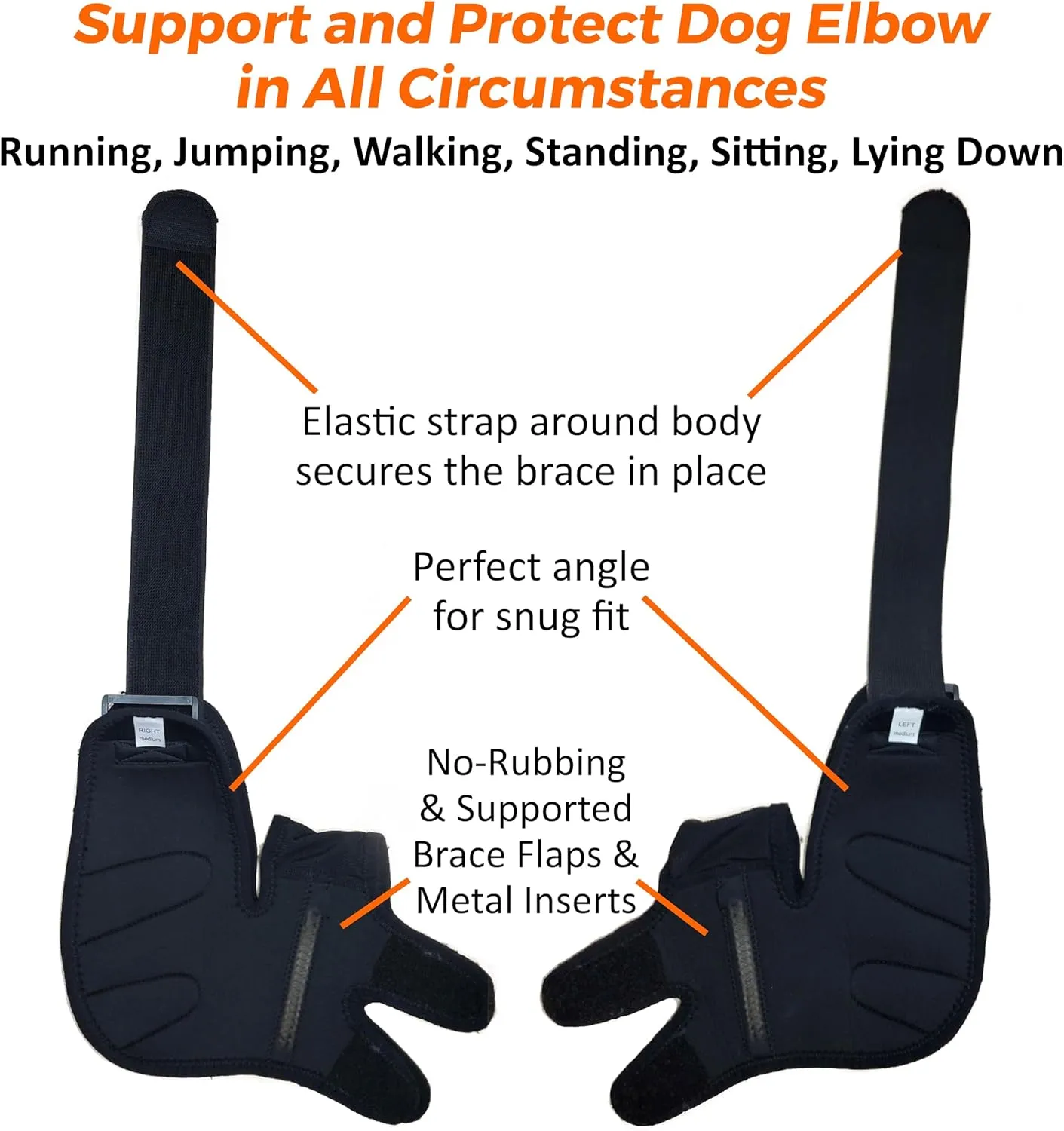 NeoAlly Dog Elbow Support Brace with Metal Inserts for Canine Elbow and Shoulder Support Elbow Hygroma, Dysplasia, Orthosis, Calluses, Pressure Sores and Shoulder Dislocation (Left Leg, Eextra Large)