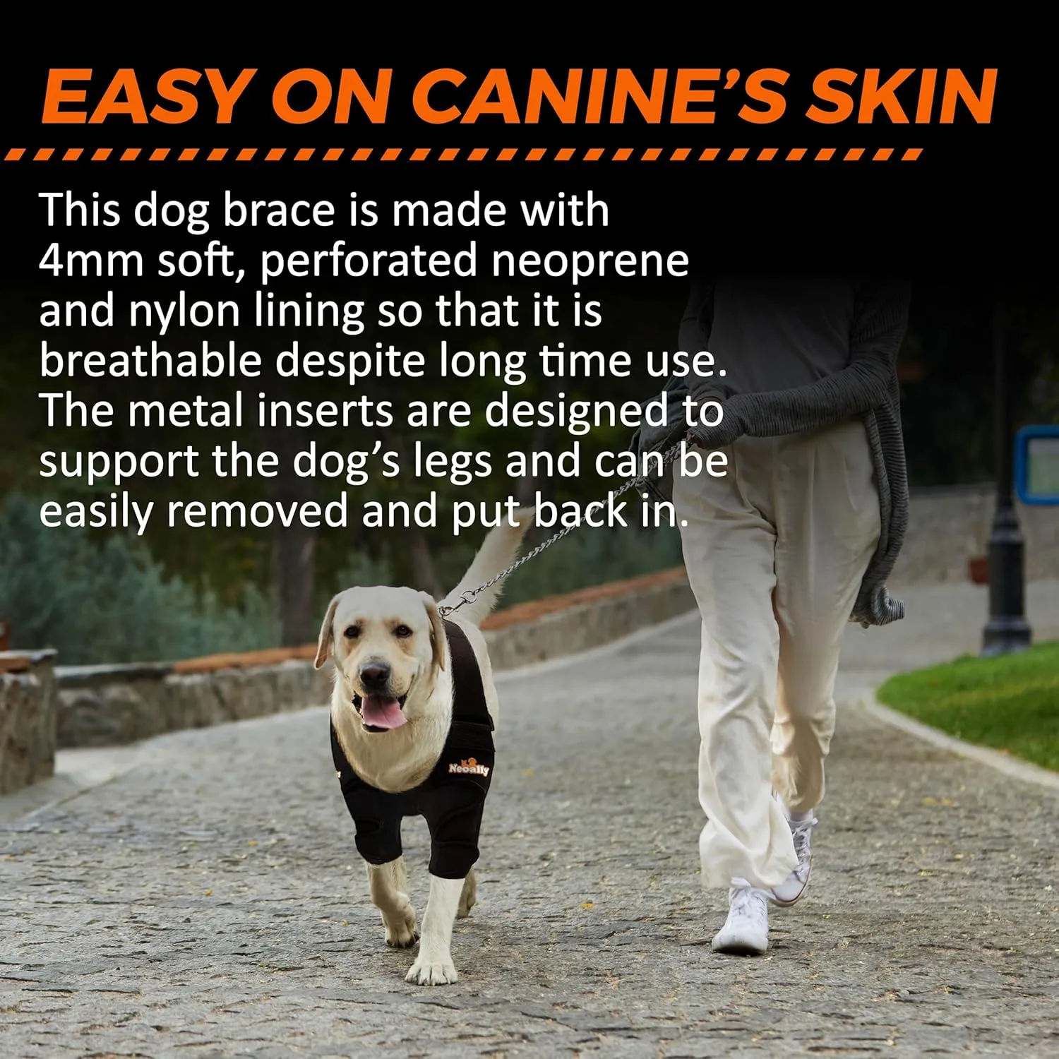 NeoAlly Dog Elbow Support Brace with Metal Inserts for Canine Elbow and Shoulder Support Elbow Hygroma, Dysplasia, Orthosis, Calluses, Pressure Sores and Shoulder Dislocation (Left Leg, Eextra Large)