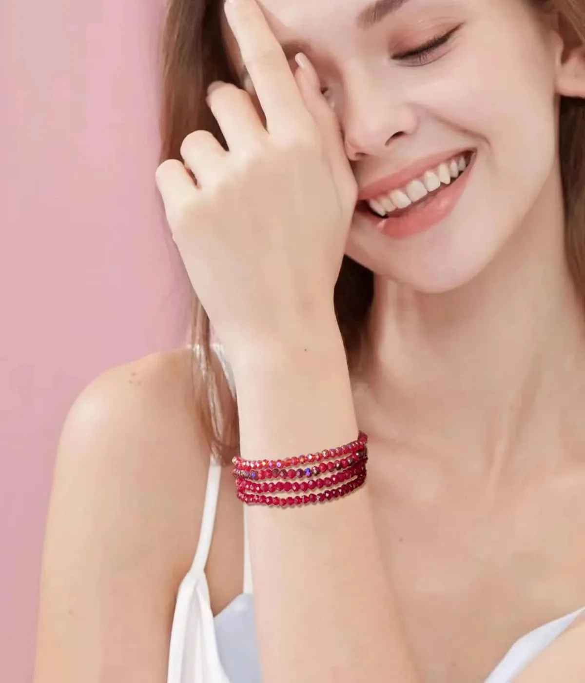 Noessla Beaded Boho Stretch Bracelet Colorful Stackable Crystal Beads Bracelets Trendy Costume Jewelry Mothers Day Gifts for Women