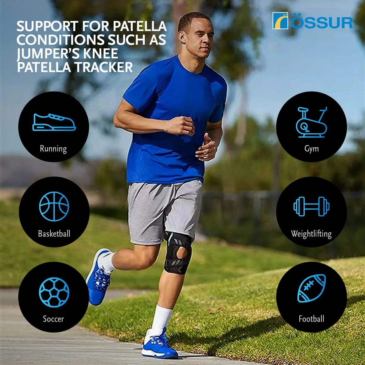 Ossur Formfit Tracker Knee Brace - Patella Stabilizer for Running & Training | Powerlock Straps & CustomFit Hinges for Secure Lateral Support | For Kneecap Tracking or Dislocation | XL, Right